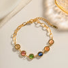 Wholesale Women's Natural Stone Bracelet Stainless Steel Geometric Set With Precious Stones