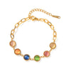 Wholesale Women's Natural Stone Bracelet Stainless Steel Geometric Set With Precious Stones