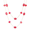 Wholesale Women's Natural Stone Handbeaded Elegant Sweater Chain Necklace In Geometric Pattern Made Of Resin And Titanium Steel With Electroplating