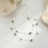 Wholesale Women's Natural Stone Handbeaded Elegant Sweater Chain Necklace In Geometric Pattern Made Of Resin And Titanium Steel With Electroplating