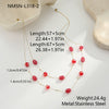 Wholesale Women's Natural Stone Handbeaded Elegant Sweater Chain Necklace In Geometric Pattern Made Of Resin And Titanium Steel With Electroplating