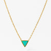 Wholesale Women's Natural Stone Opal Geometric Triangle Pendant Necklace With Cross Leather Corner Chain And Stainless Steel Electroplated Jewelry