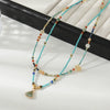 Wholesale Women's Natural Stone Stainless Steel Copper Geometric Handmade Stacked Beaded Necklace
