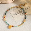 Wholesale Women's Natural Stone Stainless Steel Copper Geometric Handmade Stacked Beaded Necklace