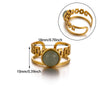 Wholesale Women's Natural Stone Stainless Steel Titanium Steel Hollow Geometric Light Luxury Style Inlaid With Gold Ring