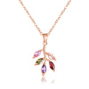 Wholesale Women's Natural Style Copper Jewelry Set With Plant Flowers Pattern Zircon Pendant Necklace And Earrings And Diamond Design Ochain