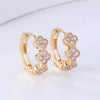 Wholesale Women's Natural Style Diamondencrusted Goldplated Environmental Protection Copper Earrings
