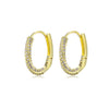 Wholesale Women's Natural Style Earrings O Shaped Environmental Protection Copper With Letters Numbers Text Pattern And Zircon Design