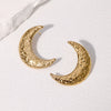Wholesale Women's Natural Style Moon Earrings Stainless Steel Electroplated