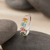 Wholesale Women's Natural Tourmaline Ring In S925 Sterling Silver Geometric Style Set With Gemstones