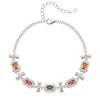 Wholesale Women's Natural Tourmaline S925 Sterling Silver Bracelet With Flower And Bow Patterns Set With Gemstones