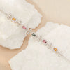Wholesale Women's Natural Tourmaline S925 Sterling Silver Bracelet With Flower And Bow Patterns Set With Gemstones