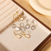 Wholesale Women's Natural White Shell Geometric Heart Shaped Pendant Earrings In Ins Style Made Of Stainless Steel With 18K Vacuum Plating In Furnace