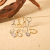 Wholesale Women's Natural White Shell Geometric Heart Shaped Pendant Earrings In Ins Style Made Of Stainless Steel With 18K Vacuum Plating In Furnace