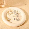 Wholesale Women's Natural White Shell Geometric Heart Shaped Pendant Earrings In Ins Style Made Of Stainless Steel With 18K Vacuum Plating In Furnace