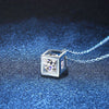 Wholesale Women's Necklace S925 Silver Moissanite Love Rubik's Cube Pendant Platinum Plated Geometric Style