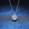 Wholesale Women's Necklace S925 Silver Moissanite Love Rubik's Cube Pendant Platinum Plated Geometric Style