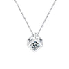 Wholesale Women's Necklace S925 Silver Moissanite Love Rubik's Cube Pendant Platinum Plated Geometric Style