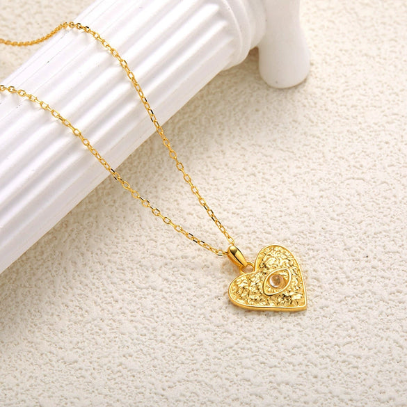 Wholesale Women's Necklace 925 Sterling Silver Heartshaped With Natural Sapphire Moonstone Garnet Pearl Geometric Design