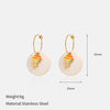 Wholesale Women's Neutral Style Geometric Shell Earrings With Stainless Steel Ear Needles And Electroplating