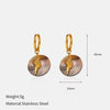 Wholesale Women's Neutral Style Geometric Shell Earrings With Stainless Steel Ear Needles And Electroplating