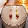 Wholesale Women's New Year Red Lucky Pixiu Titanium Steel Necklace With 18K Gold Plated Electroplating And Geometric Design