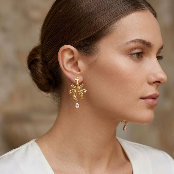 Wholesale Women's Niche Animal Zodiac Style Stainless Steel 18K Gold Plated Stud Earrings