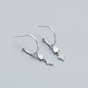 Wholesale Women's Niche Creative Earrings S925 Silver Geometric Tassel Design With Electroplating