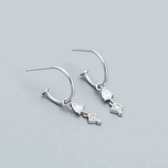 Wholesale Women's Niche Creative Earrings S925 Silver Geometric Tassel Design With Electroplating