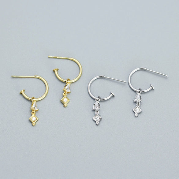 Wholesale Women's Niche Creative Earrings S925 Silver Geometric Tassel Design With Electroplating