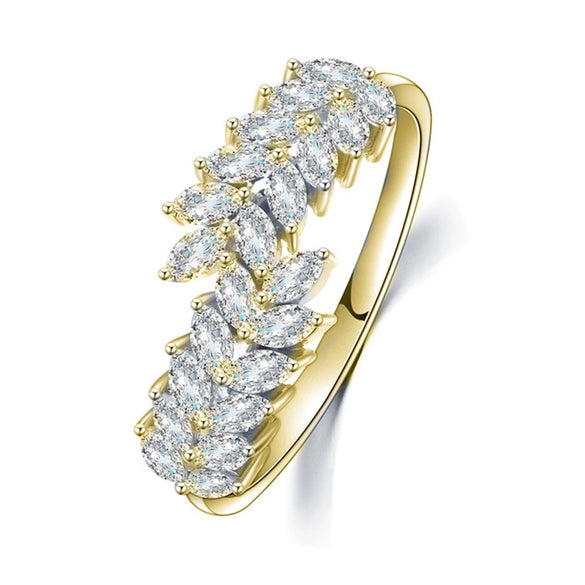 Wholesale Women's Niche Design Copper Gold Plated Flower Ring