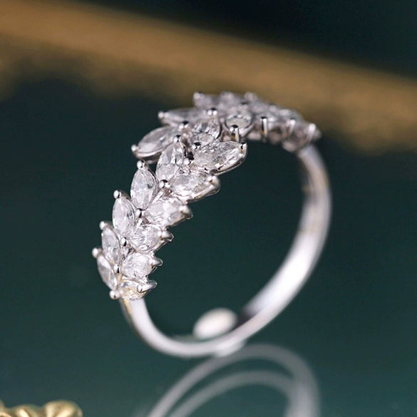 Wholesale Women's Niche Design Copper Gold Plated Flower Ring