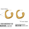 Wholesale Women's Niche Design Geometric Cshaped Stainless Steel Goldplated Stud Earrings
