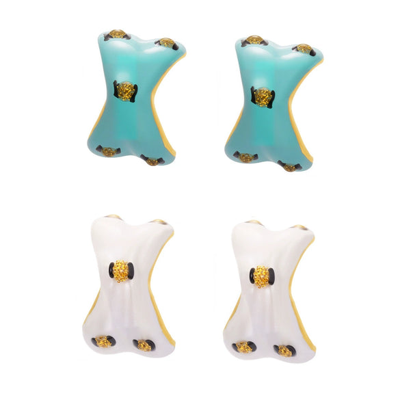 Wholesale Women's Niche Design Geometric Ferris Wheel Oil Dripping Cshaped Electroplated Stainless Steel And Enamel Glaze Earrings