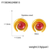 Wholesale Women's Niche Design Geometric Half Moon Glass Stone 316L Stainless Steel 18K Gold Plated Earrings