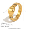 Wholesale Women's Niche Design Geometric Stainless Steel 18K Goldplated Oval Raised Diamond Ring Jewelry Accessories