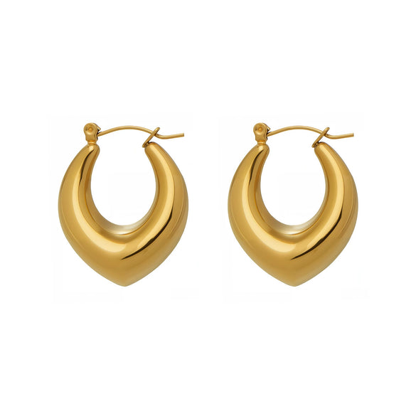 Wholesale Women's Niche Design Geometric Ushaped Stainless Steel 18K Gold Plated Earrings