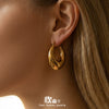 Wholesale Women's Niche Design Geometric Ushaped Stainless Steel 18K Gold Plated Earrings
