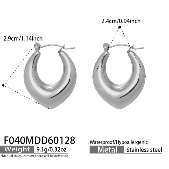 Wholesale Women's Niche Design Geometric Ushaped Stainless Steel 18K Gold Plated Earrings