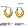 Wholesale Women's Niche Design Geometric Ushaped Stainless Steel 18K Gold Plated Earrings