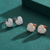 Wholesale Women's Niche Design S925 Sterling Silver Heart Shaped Diamond Microinlaid Earrings