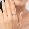Wholesale Women's Niche Design S925 Sterling Silver Square Zircon Inlay Heartshaped Ring