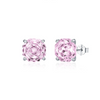 Wholesale Women's Niche Design 925 Silver Earrings Set With Diamonds And Pink Rose Flower Pattern