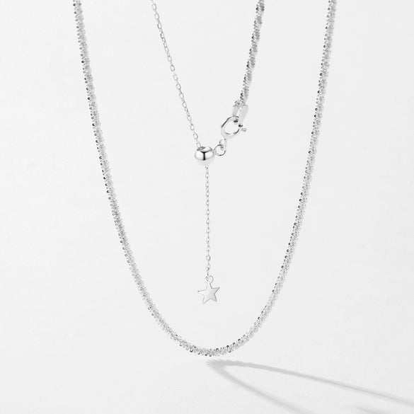 Wholesale Women's Niche Design 925 Sterling Silver Baby's Breath Star Water Wave Chain Necklace With Electroplating