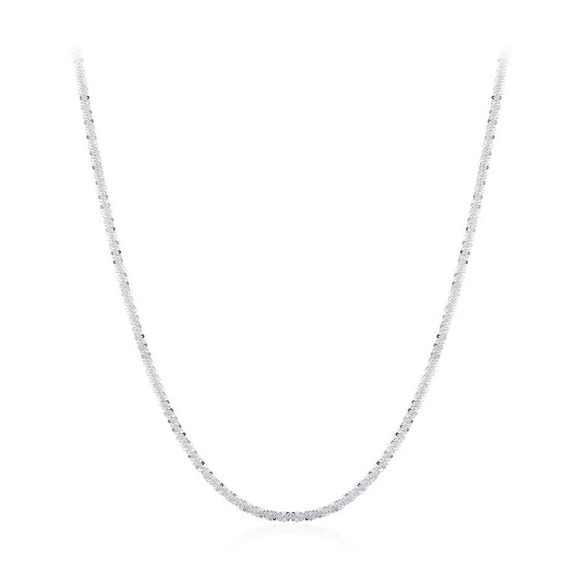 Wholesale Women's Niche Design 925 Sterling Silver Baby's Breath Star Water Wave Chain Necklace With Electroplating