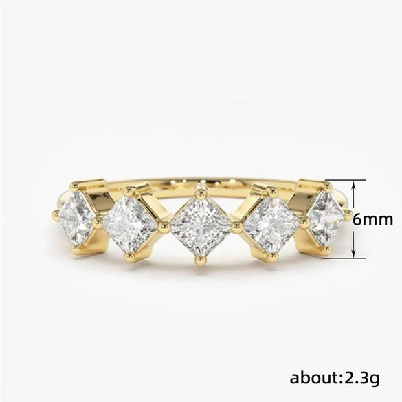 Wholesale Women's Niche Geometric Copper Ring With Zircon And Heart Shape