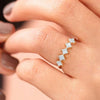 Wholesale Women's Niche Geometric Copper Ring With Zircon And Heart Shape