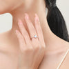 Wholesale Women's Niche Geometric Eggshaped S925 Sterling Silver Moonstone Jewelry Bracelet And Closed Ring