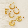 Wholesale Women's Niche Geometric Electroplated Titanium Steel Earrings