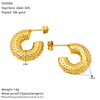 Wholesale Women's Niche Geometric Electroplated Titanium Steel Earrings